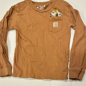 Carhartt 3T Toddler Tan Long Sleeve Tee with Pocket